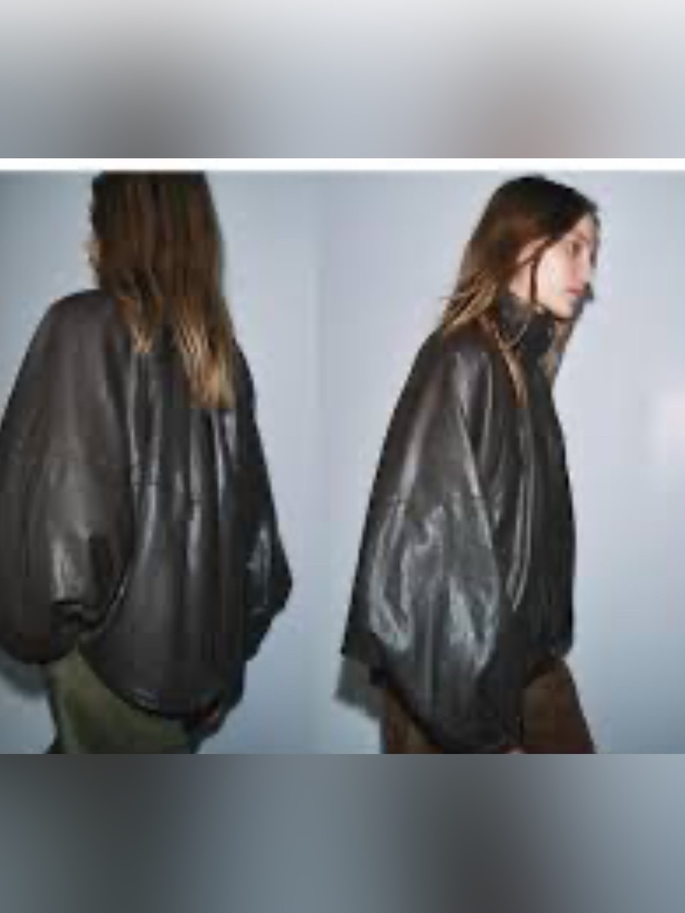 NWT ZARA Black Oversized Leather Bomber Jacket collection pc